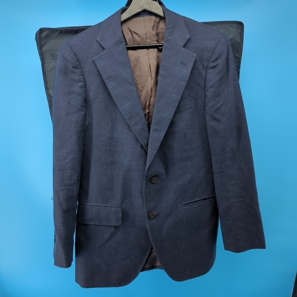 Suitsupply Lazio 38R Blue Wool Silk Linen Blazer VBC Vitale Barberis Italy w/bag